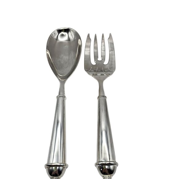 Towle Copenhagen Silverplated Serving Spoon & Fork Set Velvet Gift Box - Picture 6 of 12